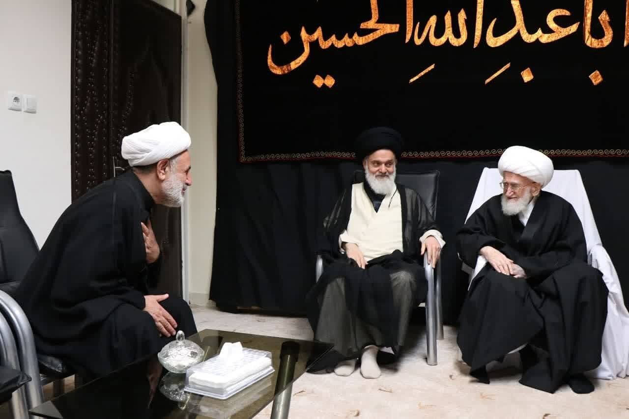 مراسم عزاداری با حضور آیت الله نوری همدانی در روز تاسوعا+تصاویر