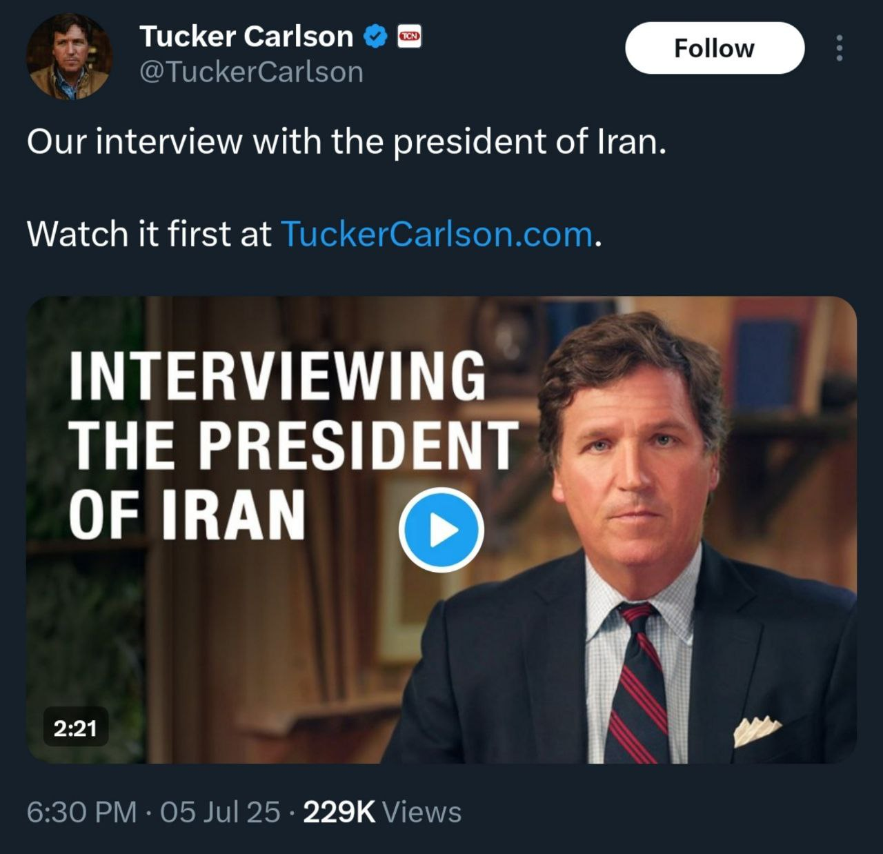 مصاحبه مجری نزدیک به ترامپ با پزشکیان