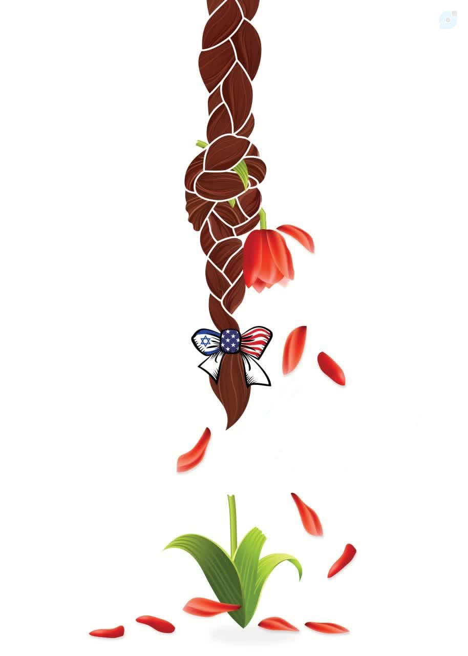 ستاد امر به معروف تهران: افراد بی‌حجاب آینده خود را در معرض سقوط قرار می‌دهند/ طرحی با استفاده از موهای بافته شده با پاپیون پرچم‌های اسرائیل و آمریکا