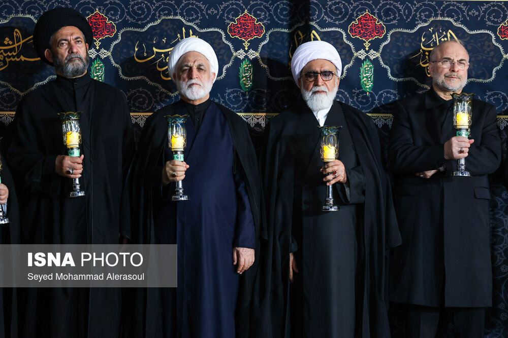 تصاویری از حضور قالیباف و اژه‌ای در مراسم خطبه خوانی شب شهادت امام رضا