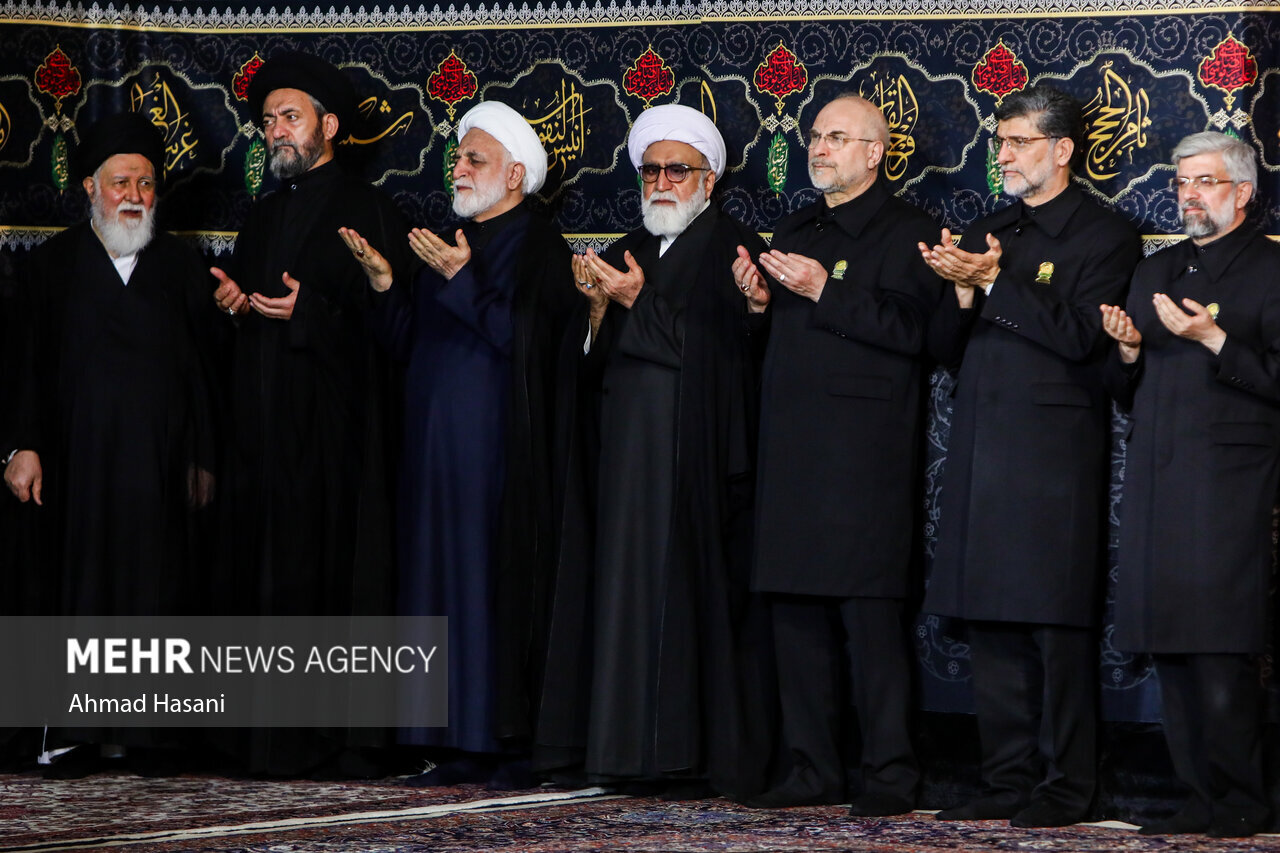 تصاویری از حضور قالیباف و اژه‌ای در مراسم خطبه خوانی شب شهادت امام رضا