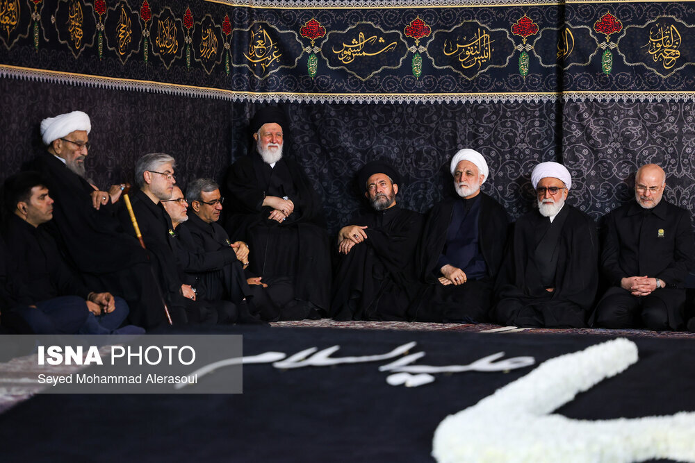 تصاویری از حضور قالیباف و اژه‌ای در مراسم خطبه خوانی شب شهادت امام رضا