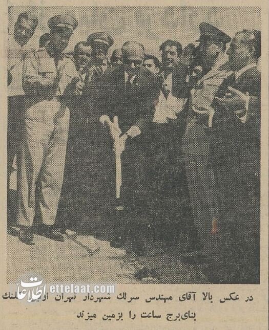 نصب برج ساعت در میدان هفتتیر، ۶۰ سال پیش + عکس و جزئیات