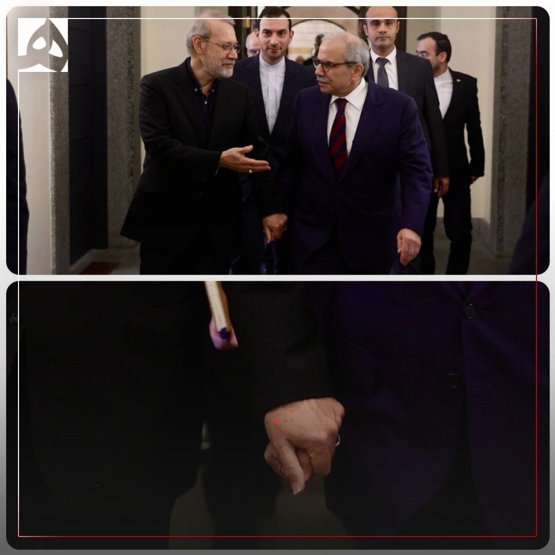 دست دوستی لاریجانی با نبیه بری در یک تصویر خاص و پربازدید + عکس