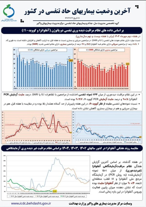 شایع‌ترین ویروس در ایران مشخص شد/ ایرانی‌ها به کرونا مبتلا می‌شوند یا آنفلوآنزا؟