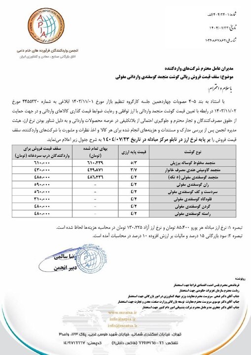 قیمت گوشت‌های وارداتی رسما اعلام شد/ گوشت مغولی، برزیلی و هندی چند؟