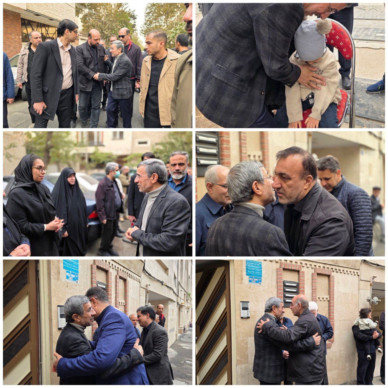 تصاویری از تسلیت گفتن برخی هواداران احمدی نژاد مقابل منزل شخصی او بابت درگذشت خواهرش