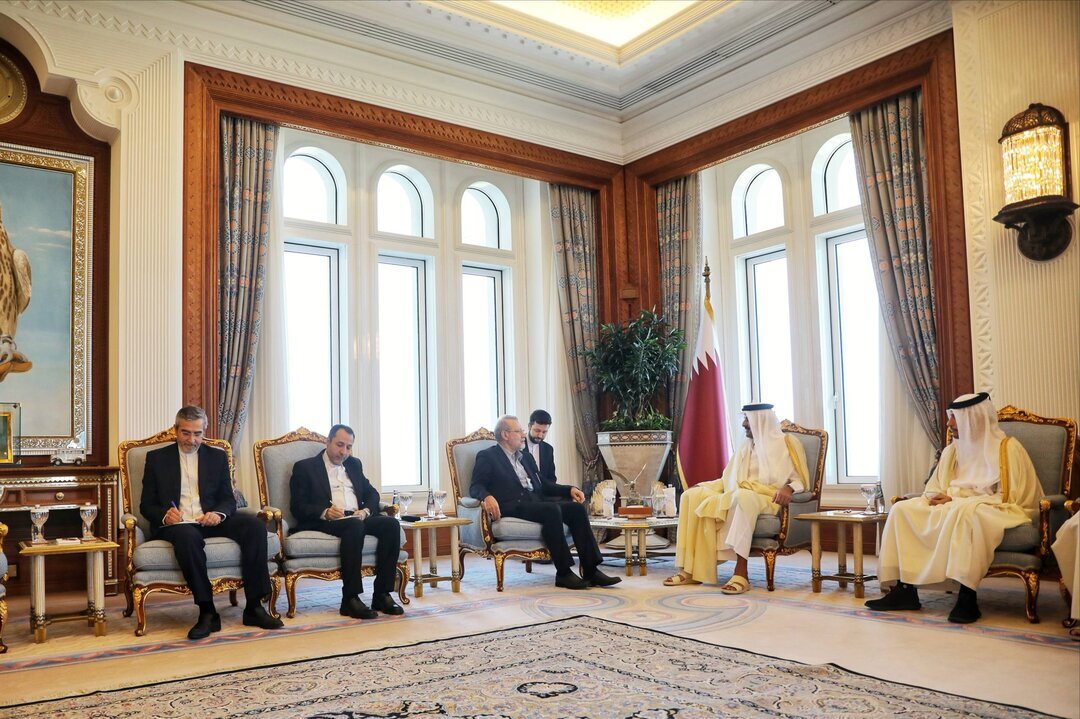 تصاویر دیدار لاریجانی با امیر قطر