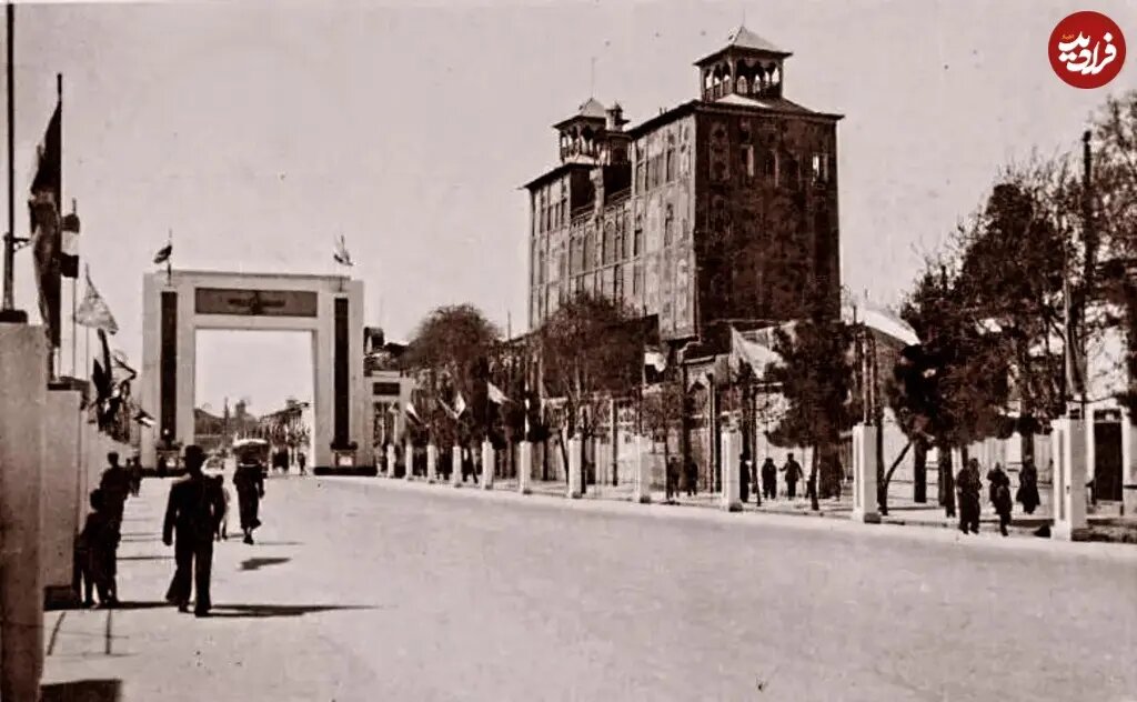 نمایی از شمسالعماره و خیابان ناصرخسرو تهران در سال ۱۳۱۸