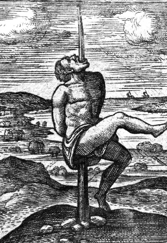 engraving vertical impalement